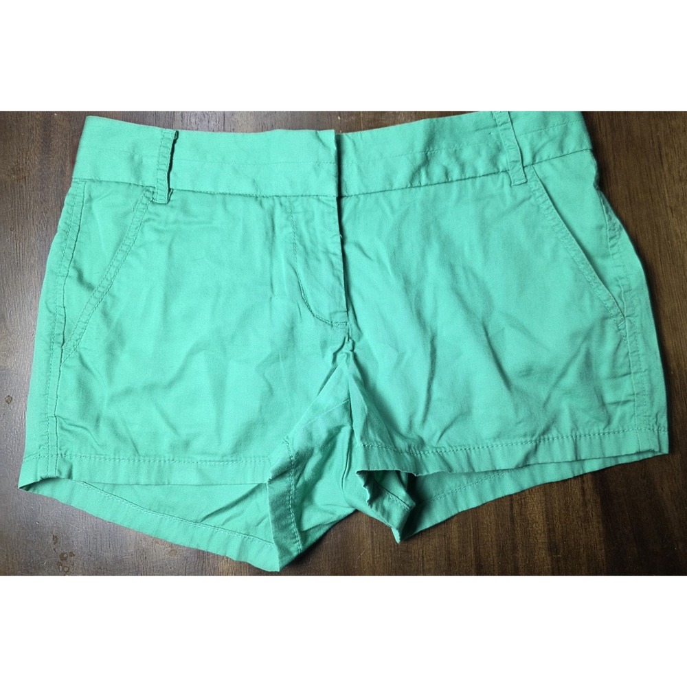 J.Crew Broken-In Chino Shorts Womens 0 Green 100% Cotton Casual